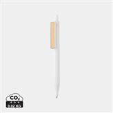 Penna i GRS återvunnen ABS m. bambuclips, vit
