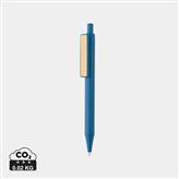 Penna con clip in bambù GRS RABS, blu