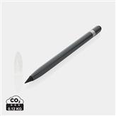 Bolígrafo sin tinta de aluminio con goma, gris
