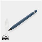 Bolígrafo sin tinta de aluminio con goma, azul