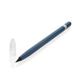 Bläckfri aluminiumpenna med suddgummi, blå