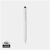 Kymi RCS-gecertificeerde gerecycled aluminium pen met stylus, zilver