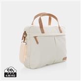 Impact AWARE™ 16 oz. recycled canvas laptop bag, off white
