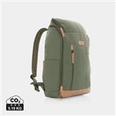 Impact AWARE™ 16 oz. recycled canvas 15" laptop backpack, green