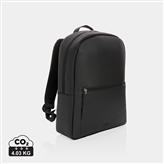 Swiss Peak luksus PU læder laptop rygsæk, PVC fri, sort
