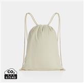 Impact AWARE™ Recycled cotton drawstring backpack 145g, off white