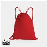 Impact AWARE™ Recycled cotton drawstring backpack 145g, red