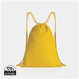 Impact AWARE™ Recycled cotton drawstring backpack 145g, yellow