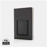 Deluxe A5 anteckningsbok med telefonfack, svart