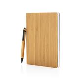 A5 Bambus notesbog & pennesæt, brun
