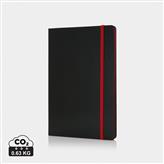 Deluxe A5 notatbok med fargede sider, rød