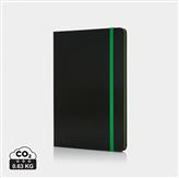 Deluxe hardcover A5 notebook with coloured side, green