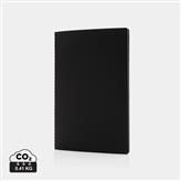 Softcover PU notebook with coloured edge, black