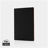 Soft cover PU notesbog med farvet kant, rød