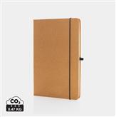 A5 hardcover notesbog i genanvendt læder, brun