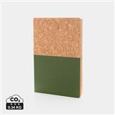 A5 cork & kraft notebook, green