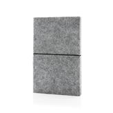 A5 softcover filt anteckningsbok GRS certifierad, grå