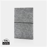 GRS certified recycled felt A5 softcover notebook, grey