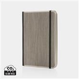 Treeline A5 notitieboek met luxe houten kaft, grijs
