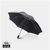 Swiss Peak AWARE™ 23" faltbarer umgekehrter Regenschirm, schwarz