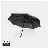 Mini parapluie 20.5" rPET 190T poignée bambou Impact AWARE, noir