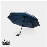 Mini parapluie 20.5" rPET 190T poignée bambou Impact AWARE, bleu marine