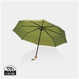 Mini paraguas RPET 190T de bambú 20.5" Impact AWARE ™, verde
