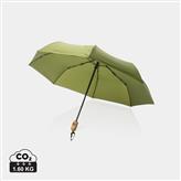 21" Impact AWARE™ RPET 190T bamboo auto open/close umbrella, green