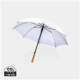 23" Impact AWARE™ RPET 190T auto open bamboo umbrella, white
