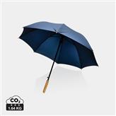 23" Impact AWARE™ RPET 190T auto open bamboe paraplu, donkerblauw