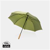 23" Impact AWARE™ RPET 190T auto open bamboo umbrella, green