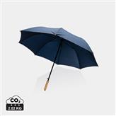 27" Impact AWARE™ RPET 190T auto open bamboe paraplu, donkerblauw