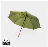 27" Impact AWARE™ RPET 190T auto open bamboo umbrella, green