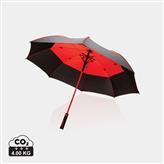 27" Impact AWARE™ RPET 190T auto open stormproof umbrella, red