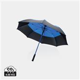 27" Impact AWARE™ RPET 190T auto open stormproof umbrella, blue