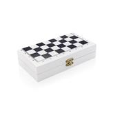 Deluxe 3-in-1 Brettspiel in Holzbox, weiß