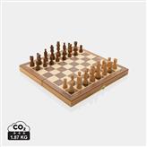 Faltbares Schachspiel aus Holz, braun