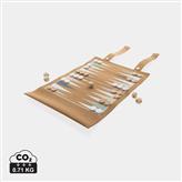 Britton kork foldbart backgammon- og dam spil sæt, brun