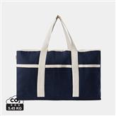 VINGA Volonne AWARE™ recycled canvas beach bag, blue