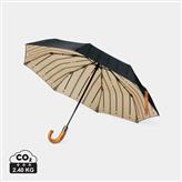 VINGA Bosler AWARE™ 21" faltbarer Schirm aus recyceltem PET, schwarz