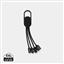 4-in-1 cable with carabiner clip, black