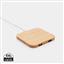 Bamboo 5W wireless charger with USB, brown