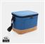 Two tone cooler bag with cork detail, blue