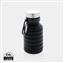 Leakproof collapsible silicone bottle with lid, black