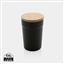 GRS certified recycled PP mug with bamboo lid, black