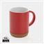 Ceramic mug with cork base 280ml, red