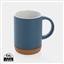 Ceramic mug with cork base 280ml, blue