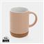 Ceramic mug with cork base 280ml, brown