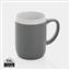 Ceramic mug with white rim 300ml, grey