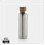 Wood RCS certified recycled stainless steel vacuum bottle, silver